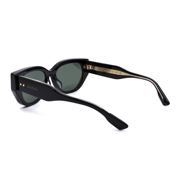 Gucci Black Cat-Eye Sunglasses with Dark Green Lenses - Picture 4 of 10